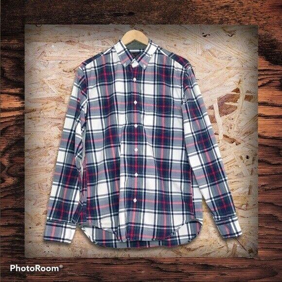 CLEARANCE J. Crew Men's Medium Plaid Button-Down Shirt Long Sleeved 100% Cotton - Picture 1 of 6